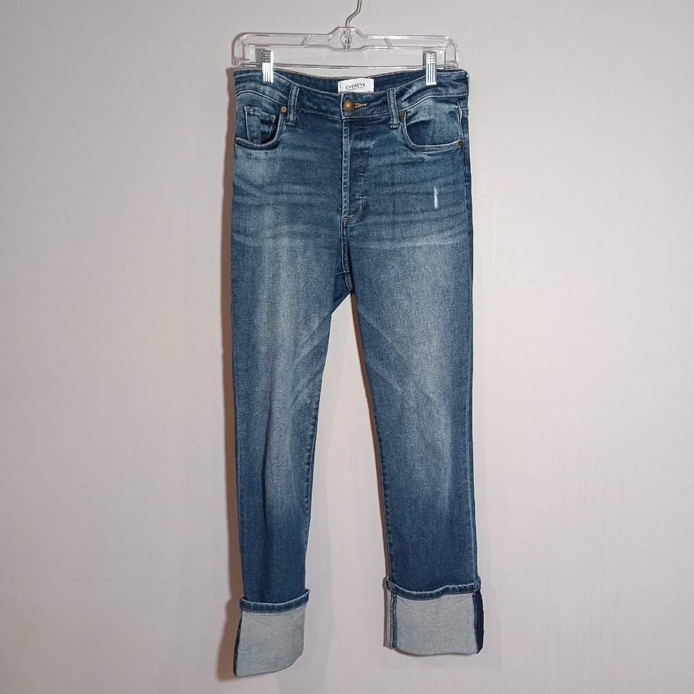 Evereve The Ever Straight Cuffed Rallied Jean size 27